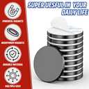 16 Pack Disc Magnets, Black Round Magnets, Magnetic Discs with Adhesive Backing, Adhesive Magnetic Buttons, Adhesive Magnet for Fridge, Office, Home, Garage,Refrigerator