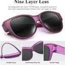 Polarized Fit Over Sunglasses for Women Men Stylish Cat Eye Wear Over Sun Glasses UV Protection (Purple)