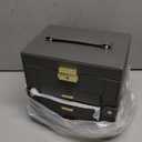 AKOZLIN 4-Tier Jewelry Box Leather Jewelry Storage Organizer with 3 Drawers Lockable for Women Girls Ring Necklace Earring Bracelet Holder with Mirror Dark Grey (Regular-4 Layer)