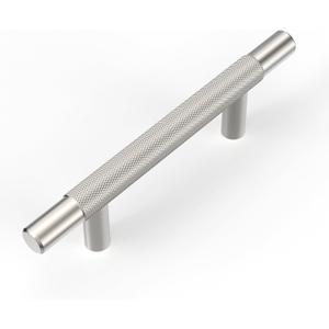 10 Pack Brushed Satin Nickel knurled Cabinet Pulls,3 Inch(76mm) Hole Centers Solid Heavy Duty Kitchen Cabinet Handles Hardware for Cabinets and Drawer