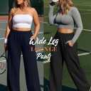 Neer 3 Pack Women's Plus Size Sweatpants, Wide Leg Lounge Pants Elastic Waist Baggy Pant with Pockets Casual Loose Fit Bottom, Size 4XL