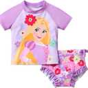 Disney Princess Frozen Marvel Elsa Minnie Toddler Girl Swimsuit Tankini Bathing Suit 2 Piece Swimwear UPF 50+ Rashguard 4-5Y