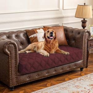 Ameritex Waterproof Dog Bed Cover Pet Blanket with Anti-Slip Back for Furniture Bed Couch Sofa (30x53 Inch (Pack of 1), Burgundy)