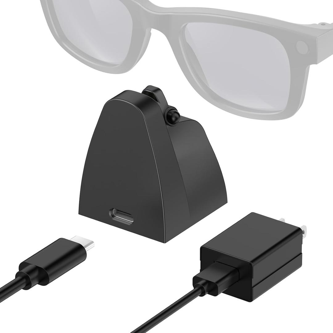 Charging Stand & Cable Compatible with Gen 2/1 Wayfarer Headliner Skyler Smart Glasses, Mini and Portable, USB-C Smart Glasses Charging Dock with 59" Charging Cable