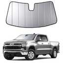 2019-2025 Silverado 1500 Windshield Sun Shade Compatible for Chevrolet GMC Sierra 1500, 2020-2025 Silverado/Sierra 2500HD 3500 HD Foldable Sun Visor Front Window Sunshade with Storage Bag