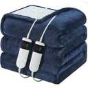 DANENOSA Electric Heated Blanket Queen Size 84''x90'' Soft Flannel & Sherpa Electric Blanket with 10 Heating Levels, Automatically Shut Down After 8h with Overheat Protection Machine Washable