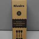 Riveira's 6-Piece Dark Brown Wooden Spoons for Cooking - Elegant Kitchen Essentials/Kitchen Utensils Set for Every Culinary Need Spatula, Dark Teak