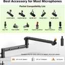 Low Profile Boom Arm (Design for Heavy Mic) 6.6lbs Load Capacity, Stable Gear Lock Structure Never Sags, Metal Microphone Stand Desk Mount for Shure SM7B MV7+, Blue Yeti,Rode PodMic
