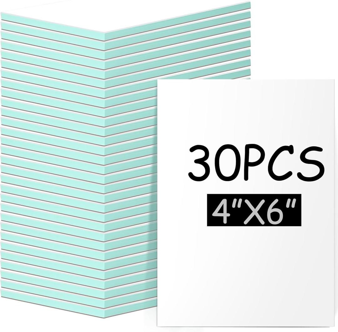 Frienda 30 Pack 4"x6" Rubber Stamp Carving Blocks Bulk Rubber Carving Linoleum Blocks for Printmaking Printing DIY Craft Project Supplies Soft Stamp for Beginners and Professional (White Green)