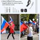 6 ft Aluminum Color Guard Flag Pole with Weight, 2 * 3-ft Color Guard Pole, Can Be Used Alone 3ft, with Plastic Black End Cap Tips and Tape for Standard Lightweight Practice Pole Flags