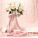 Pink & Ivory Cotton Ribbon 1 Inch Dusty Pink, Soft Pink & Cream 3 Rolls 21 Yards Frayed Edge Fabric Set for Rustic Wedding Decor, Engagement Party, Bridal Bouquet Wrap & Gift Wrapping