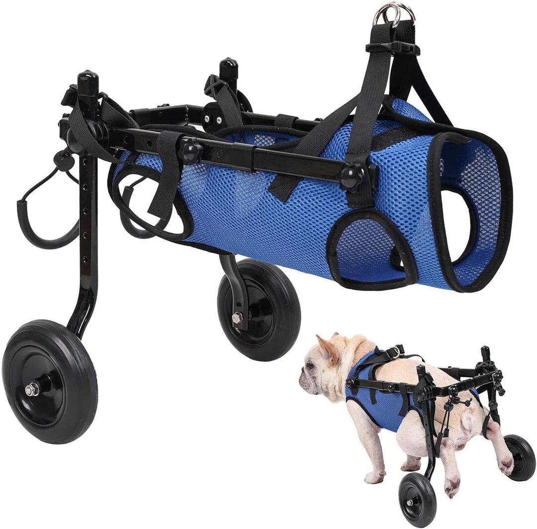 Adjustable Small Dog Wheelchair  Mobility Aid for Disabled Pets,Small Dog Wheelchair for Back Legs， Leg Brace & Hip Support (Medium)