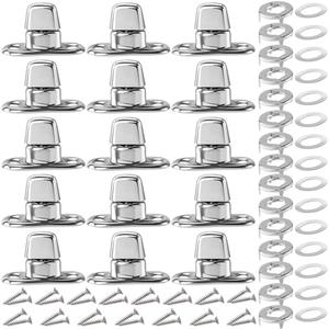 HINZIC 15 Sets Canvas Twist Lock Fasteners, Marine Grade Quarter Turn Fasteners, Rustproof Zinc Alloy Turn Button Eyelet and Stud Mounting Screws for Ships Yachts Fishing Boats