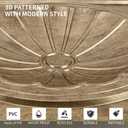 Art3dwallpanels Ceiling Tiles 12 Pack Drop Ceiling Tiles, 24 x 24 Inch High Grade PVC 3D Wall Panels for Interior Wall Decor, Fire Rated, Waterproof, Light Weight, Prevent Breakage, Antique Gold