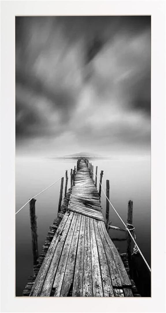 BOJIN 8x16 Picture Frames White Solid Wood Without Mat Photo Frame for Wall Hanging Home Decoration