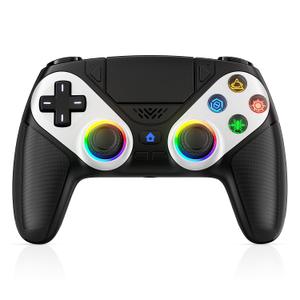 Xexvyrin LED Wireless Controller for PS5, Compatible with PS5 Pro/Slim/PC, Dual Vibration, Macro/Turbo Function, 3.5mm Audio Jack,1000mAh Battery, 6-Axis Motion Control Gamepad with Speaker