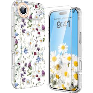 MILPROX Compatible with iPhone Air Case Floral - Flowers Girly Design for Women Girls - Clear Elegant Pretty Aesthetic Classy Retro Phone Cover for iPhone 17 Air 6.5'' - Garden