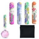 Syyflibb Perfume Travel Refillable Bottle– Portable Mini Sprayer,Empty Perfume Bottles with Unique Patterns,Refill Pump Case for Traveling and Outgoing,4 Pcs of 5 ml and Outgoing Bag(Floral Series)