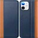 TUCCH Case Wallet for iPhone 12 Pro/12 5G, PU Leather Folio with Kickstand [Card Slot] Cover [Protective TPU Interior Case] Compatible with iPhone 12/12 Pro 6.1-inch, Brown & Blue