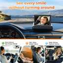 Itomoro Baby Car Mirror, View Infant in Rear Facing Seat with Wide Crystal Clear View,360 Rotation Plug and Play Easy Install baby car monitor 1080p
