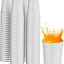 PartyPrints 100 Pack 10 to 12 oz White Reusable Blank Plastic Cups, Stadium Cups Bulk  BPA Free Dishwasher Safe Party Cups, Colored Cups Perfect for Party, Wedding, Birthday Graduation, Clubs