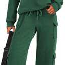 Womens 2 Piece Outfits Lounge Hoodie Sweatsuit Sets Oversized Sweatshirts Wide Leg Cargo Sweatpants Y2K Tracksuit (Small)