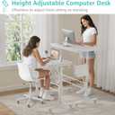 Small Portable Treadmill Walking Pad Desk on Wheels, 32 Inch White Adjustable Height Mobile Rolling Standing Teacher Desks, Couch Sofa Side Laptop Stand Up Table for Bedroom, White (31.5)