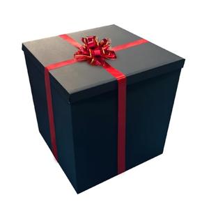Extra Large Gift Box 28x28x28—Giant Black Gift Boxes with Lid for Large Gifts, Big Presents for Birthday Surprise, Special Occasions, Unique Celebrations, Not for Heavy-Duty Storage Use