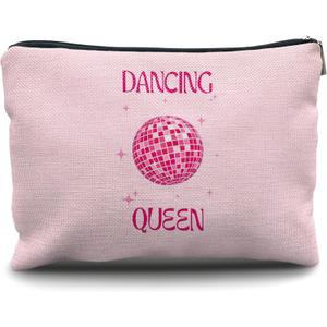 Nogrit Dancing Queen Dance Gifts - Disco Ball Bag - Hot Pink Dancer Makeup Bag