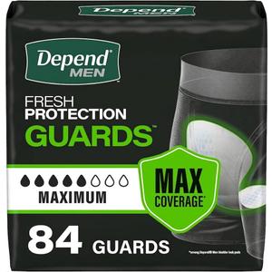 Depend Guards Incontinence Pads for Men, Maximum Absorbency, 84 Count