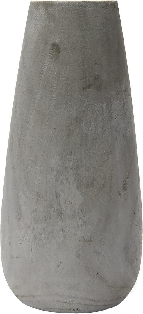 Creative Co-Op Tall Paulownia Wood Vase with Washed Finish, Grey