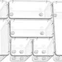 Clear Acrylic Drawer Organizer Trays, 5 Size Junk Box Organization Small Storage Container Bin for Desk Makeup Bathroom Vanity Kitchen Tool Make Up Workspace Home Dorm Apartment Office Room Nightstand