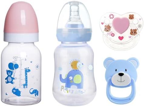 JIZHI 4 Pcs Baby Doll Bottles Set with Magnetic Pacifiers, Baby Doll Accessories for Reborn Baby Doll, Pretend Play Feeding Toy Kids Gift (Pink/Blue) JIZHI 4 Pcs Baby Doll Bottles Set with Magnetic Pacifiers, Baby Doll Accessories for Reborn Baby Doll, Pretend Play Feeding Toy Kids Gift (Pink/Blue)