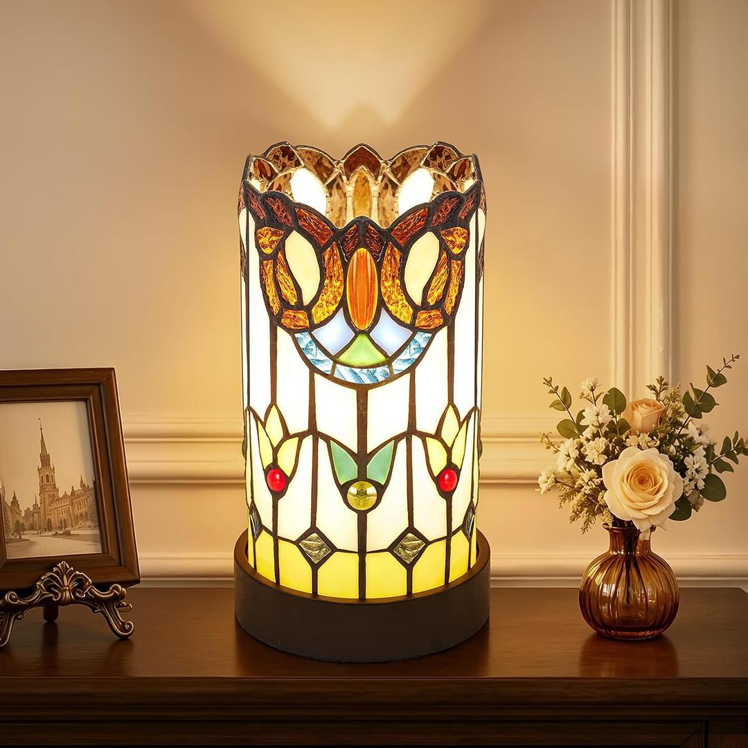Tiffany Style Table Lamp, Small Stained Glass Table Lamp Baroque
