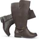 Chicblooms Women's Super Extra Wide Calf Side Zipper Double Buckle Knee High Riding Boots, Size 9,5