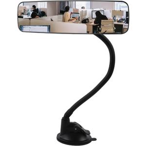 Cubicle Rear View Mirror to See Behind You Adjustable Cubicle Desk Mirror, Heavy-Duty Suction Cup Mount, Fits Monitors & Cubicle Walls