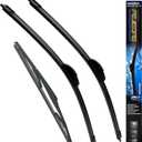 3 Wiper Blades, Front Wiper + Rear Wiper Blades for Toyota Prius 2010-2015 (26 inch + 19 inch + 16 inch) OE Original Style