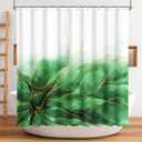 Shower Curtain White, Green Leaves Shower Curtains for Bathroom with Hooks, Polyester Fabric Shower Curtain Sets Machine Washable Waterproof Modern Bath Curtain Decor (72"W x 72"L (Pack of 1))