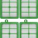 HASMX Hepa Filter Replacement for Electrolux Vacuum Cleaner EL4021A EL4040A EL4042A EL4050B EL4100A EL4101A EL4103A, Replaces Part Numbers EL012, EL012A, S-filter HEPA Vacuum Filter, Green (4-Pack)
