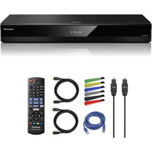Panasonic DP-UB820-K 4K UHD Blu-ray Player With HDR10+, Dolby Vision, Network Streaming + HDMI Cables + Network and Optical Audio Cables