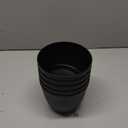 WSMKSZ 6 inch Plant Pots, 5 Pack Flower Pots with Drainage Holes and Saucers for Indoor Plants, Plastic Planters with Water Ripple for Small Garden House Plants, Nursery Pots for Succulent, Black