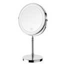 Lighted Makeup Mirror, 3000 mAh Rechargeable Double Sided Magnifying Vanity Mirror with 3 Colors, 1x/10x, 360° Rotation , Brightness Adjustable Magnification Cosmetic Light up Mirror, Women Gift