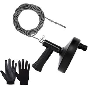 Drain Snake 25 Ft, Drain Auger Hair Clog Remover Heavy Duty Flexible Plumbing Snake Bathroom Kitchen Sink Cleaner Tools for Shower Bathtub Pipe