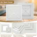 PATIKIL 11" x 11" Square Ceiling Diffuser,Aluminum Square Vent Cover HVAC Ceiling Diffuser for HVAC System Horizontal Flow Duct Industrial Home Office,White, 14" x 14" Ducting Opening Size