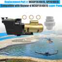 W3SP2610X15 1.5HP Super Pool Pump Compatible with Hayward SP2610X15 Single Speed Pump, for All In-Ground Pool and Spa 115/230V