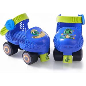 Kids Roller Skates for Girls and Boys Age 2-4 Years Old,Adjustable Quad Toddler Children Beginner Roller Skates (Blue)