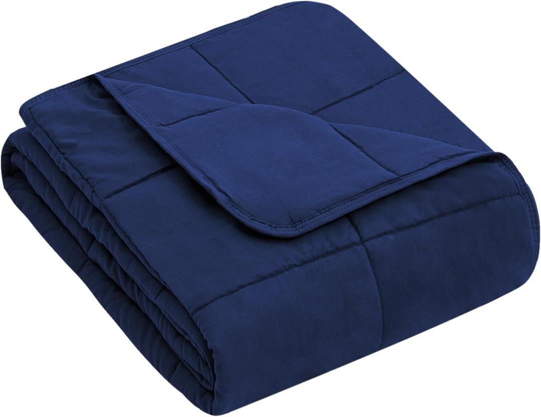 yescool Weighted Blanket (5 lbs, 36" x 48", Blue) Cooling Heavy Blanket for Sleeping Perfect for 40-60 lbs, Breathable Blanket with Premium Glass Bead, Machine Washable