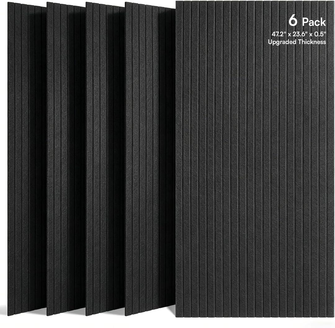 SODOCT 6 Pack Large Sound Proof Panels for Walls, 47.2" X 23.6" X 0.5"