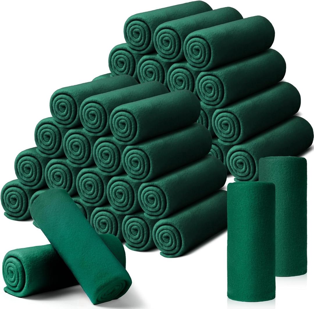 Kinlop Fleece Blanket Bulk 60 x 50 Inch Soft Lightweight Fleece Cozy Blanket Warm Throw Plush Pet Throw for Bed Couch Sofa Home Office Wedding Gifts Travel Camping(Turquoise Green,40 Packs)