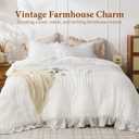 JOLLYVOGUE King Size Comforter Set, White Seersucker 3 Pieces Comforters King Size, Lightweight & Fluffy Bedding Sets King for All Season with 1 Ruffle Comforter and 2 Ruffle Pillowshams